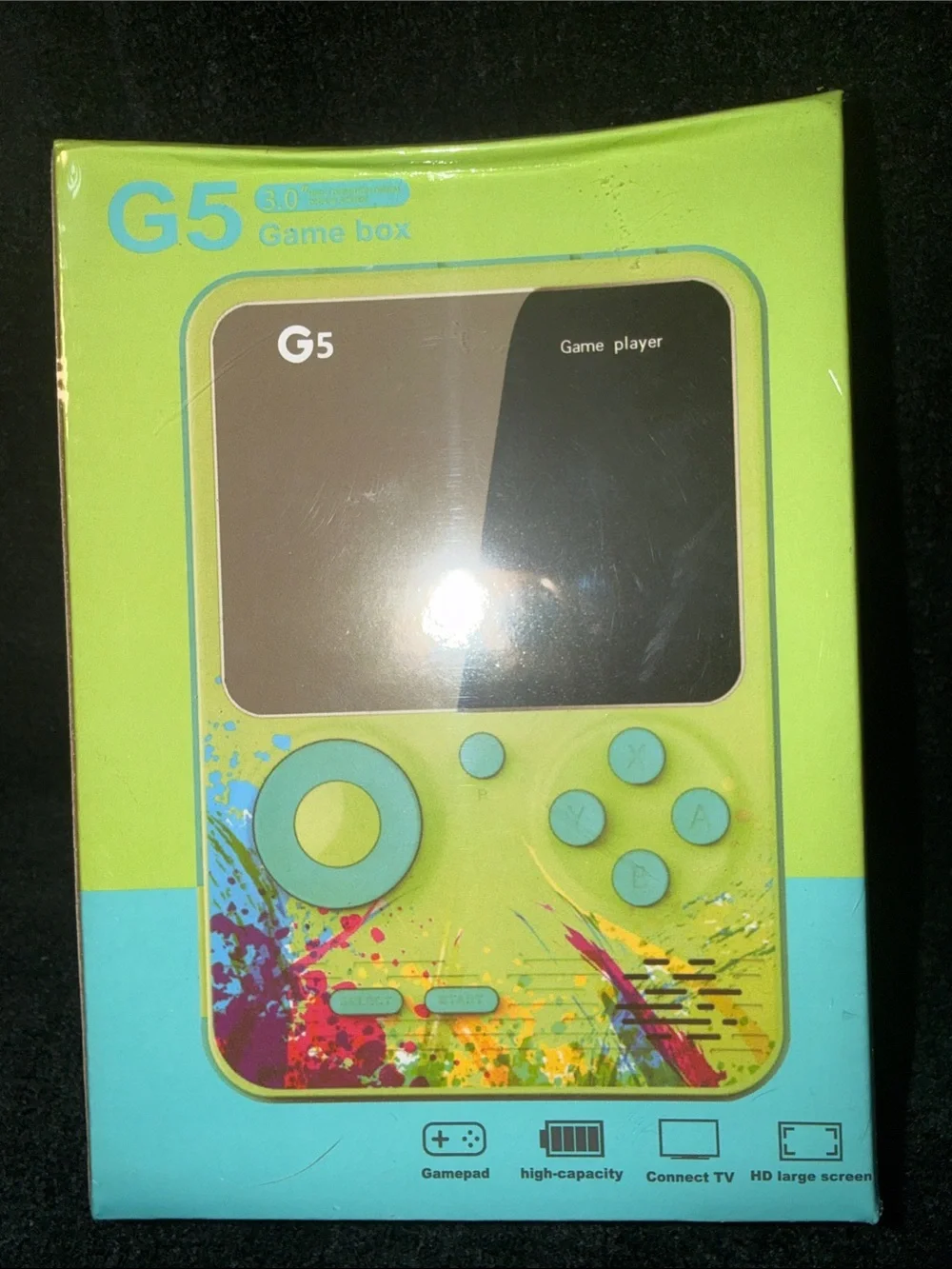 Lime Green Handheld Game Console - Portable Retro Gaming